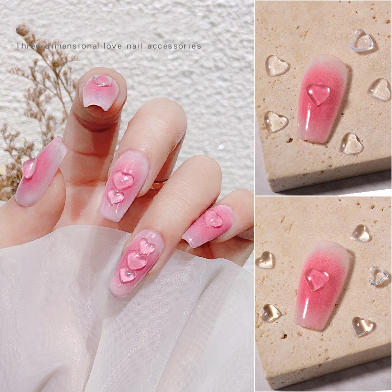 1 Kantong Stiker Kuku 3D Bahan Resin Untuk Dekorasi Manicure UV Gel Polish