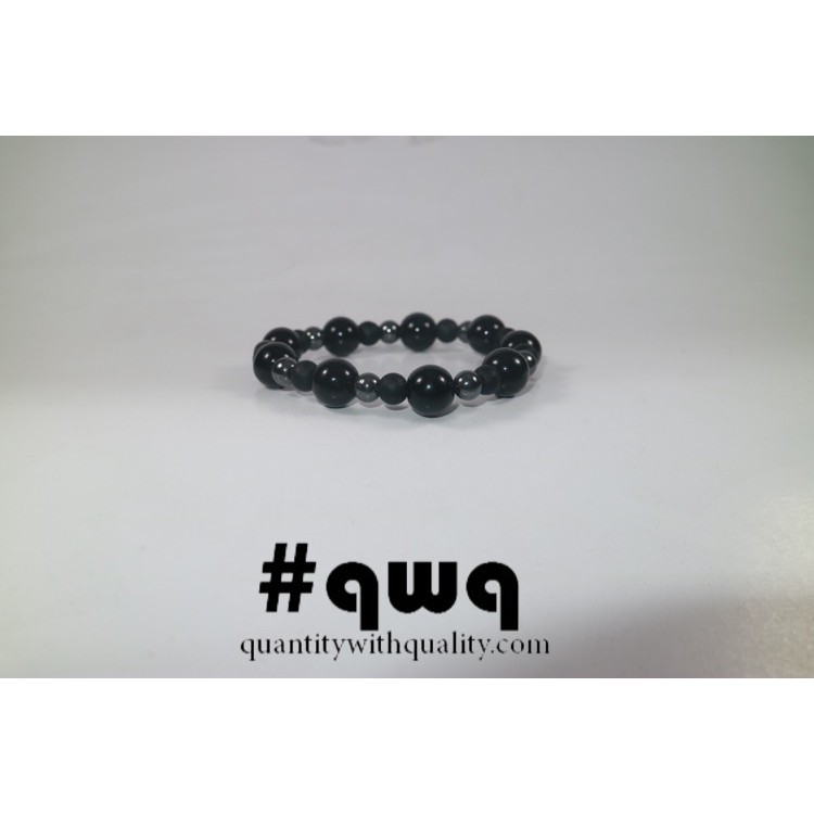 gelang batu custom Onyx 10mm blackstone and blustin 6mm