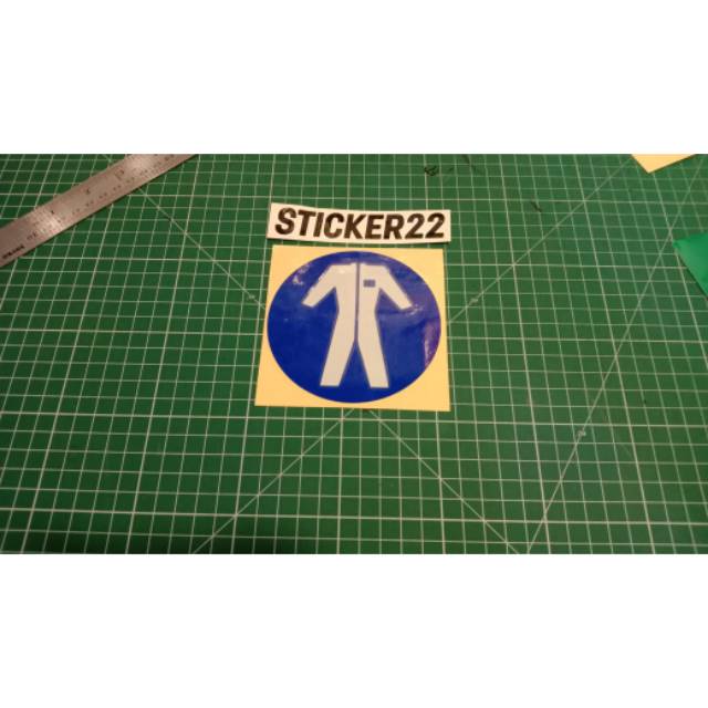 

Sticker cutting safety wajib memakai coverall cutting stiker sticker hlem