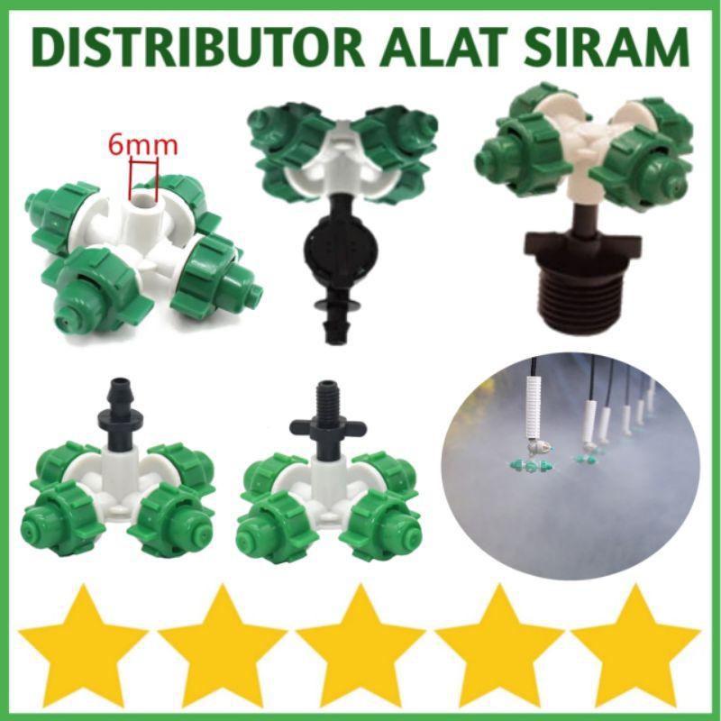 MIST NOZZLE 4 WAY SPRINKLER ATAS SIRAM SPRAYER 4 ARAH NEPEL 7MM ULIR 6MM ANTI DRIP 7MM ADAPTER 1/2"