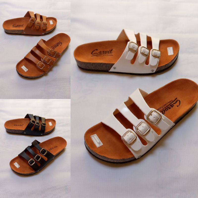 Sandal Wanita Kekinian Slop Slip Terbaru Teplek Sendal Cewek Birken Murah Tali Korea Andin Dewasa