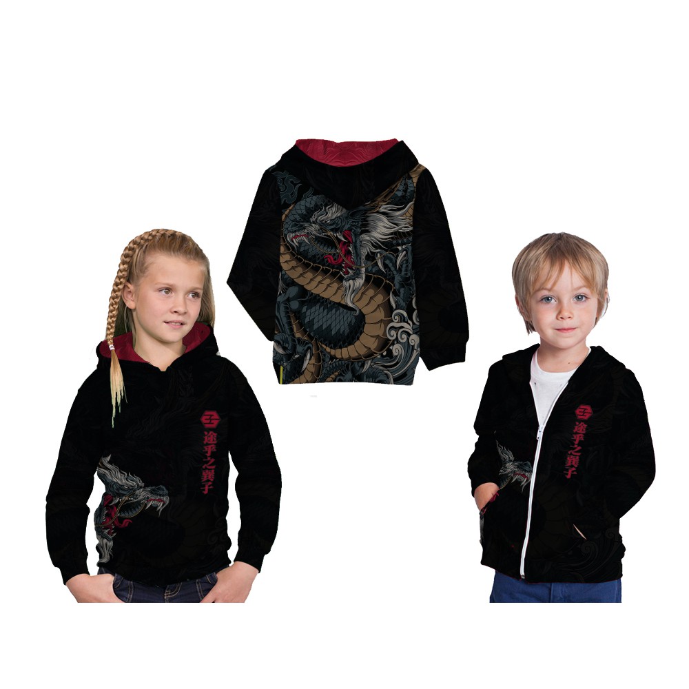 2s5 - Jaket Hoodie Anak Ryujin Naga Pria Fullprint Custom