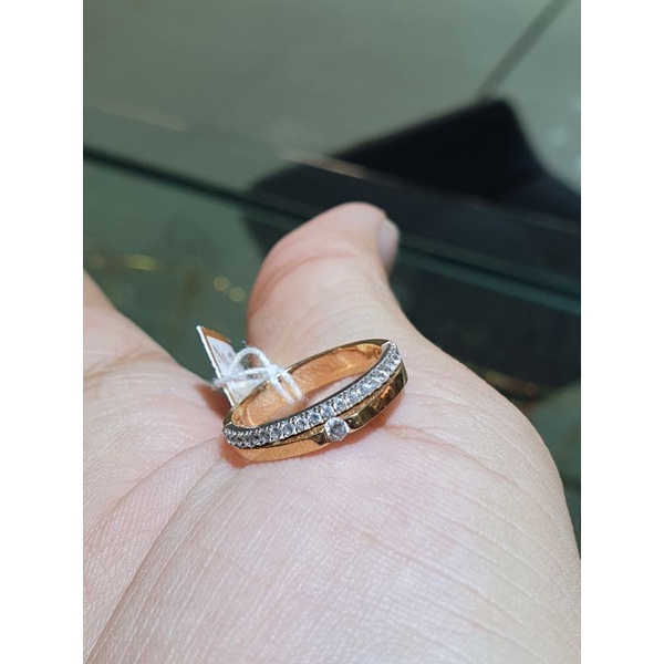 cincin ring listring dan polos emas 700