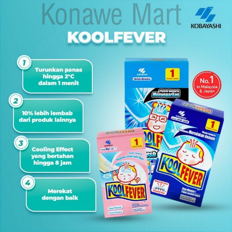 kool fever plester kompres demam untuk dewasa anak bayi 1 box