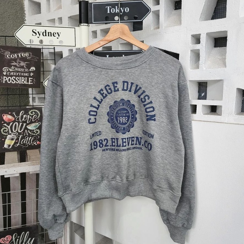 Outwear Crewneck Croope Sweatshirt College Division Trendy