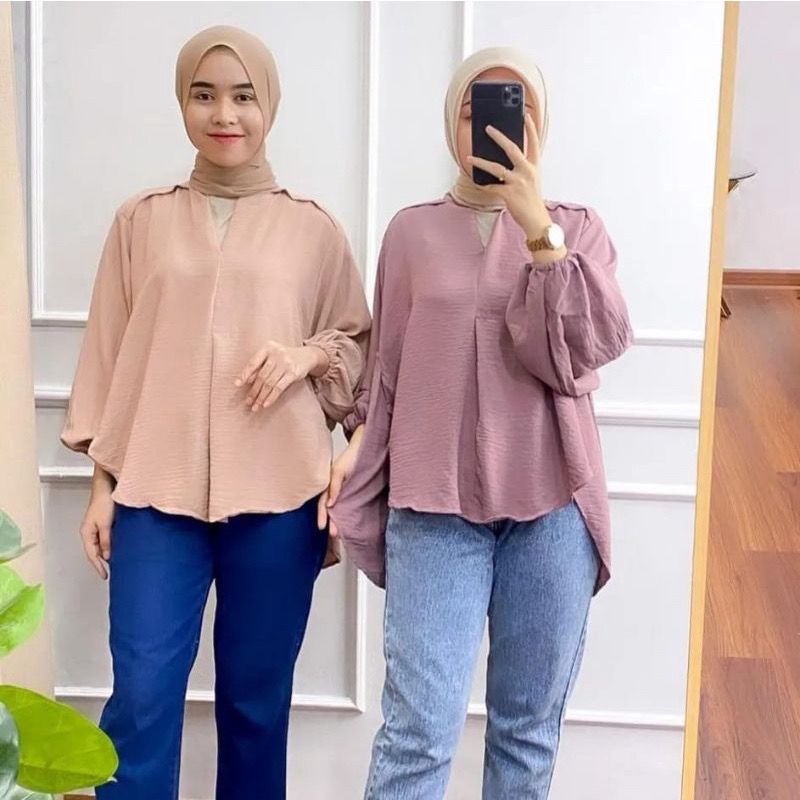 1KG MUAT 5PCS | VOLUMA VERZA BLOUSE ATASAN AIRFLOW CRINKLE HITS OOTD SELEBGRAM FASHION GROSIR WANITA TERMURAH