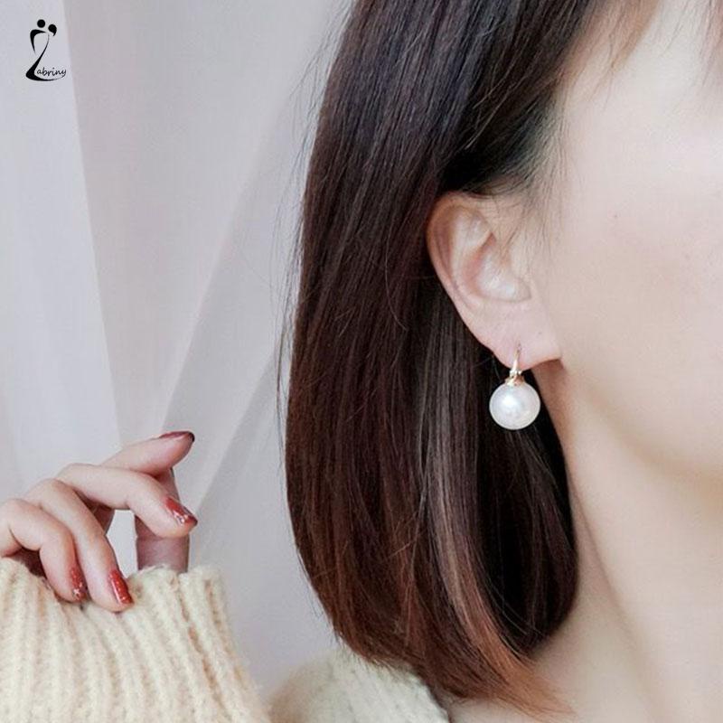 Anting Mutiara Besar Gaya Retro Korea Aksesoris Fashion  Z