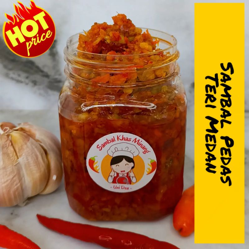 

Sambal Pedas Merah Teri Medan Khas Minang Kemasan 150gram