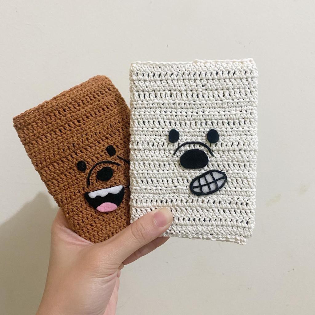 Jual Passport Case Crochet Rajut Unik We Bare Bears READY STOCK