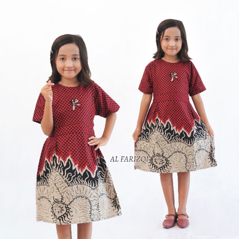 Dress batik Anak usia 2 sampai 10Tahun - Motif batik bervariasi - batik Anak Harga