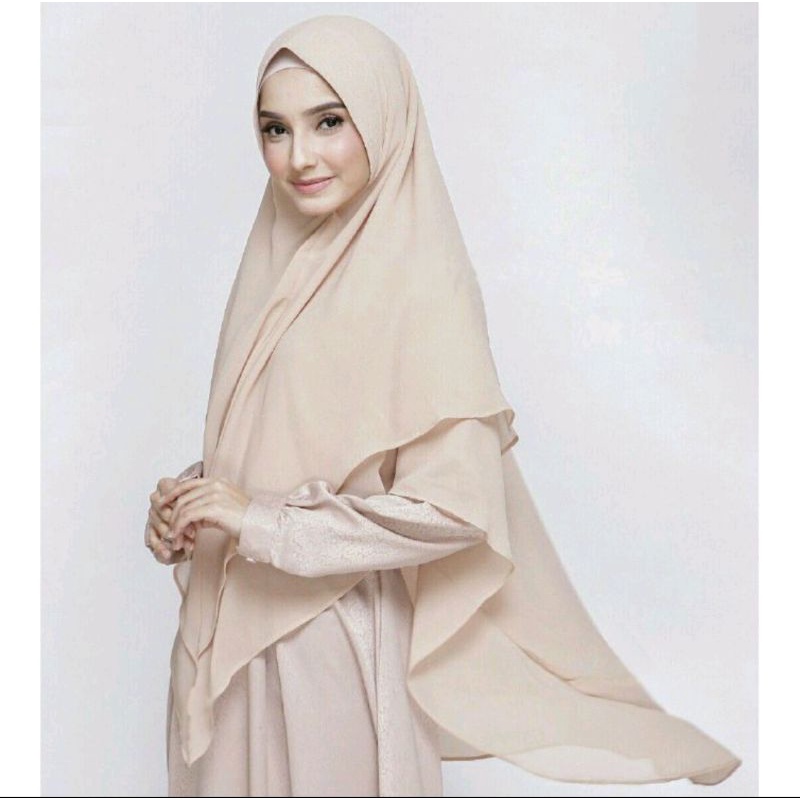 RB Hijab Khimar 2 layer kekinian / jilbab Khimar Salwa instan 2 layer modis