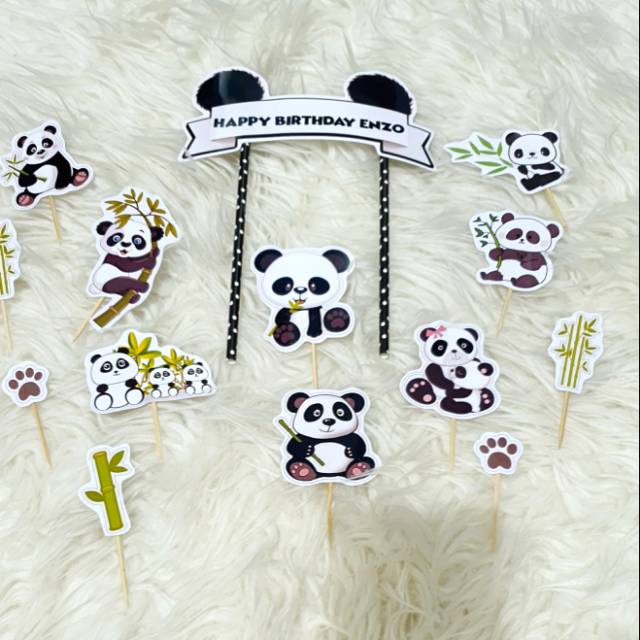 Topper cake panda / hiasa  kue panda
