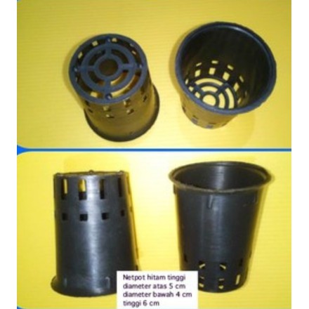  Net  pot  Hidroponik  Hitam Tinggi 6 cm diameter 5 cm 