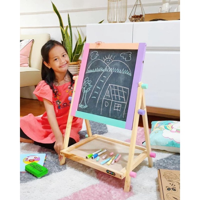 

Menkay 2in1 Magnetik drawing board warna Pastel