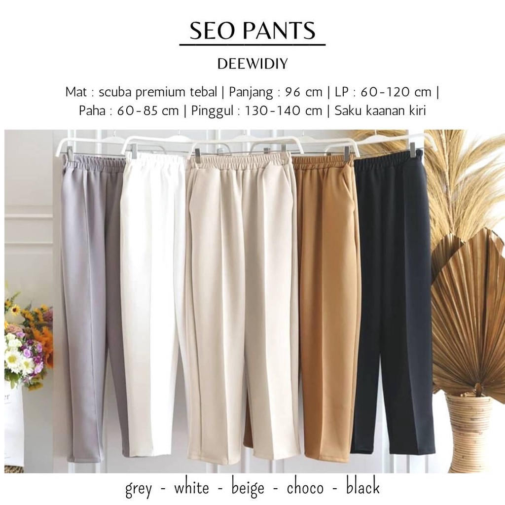 CELANA PANJANG WANITA BAHAN SCUBA TEBAL - SEO PANTS DEEWIDIY