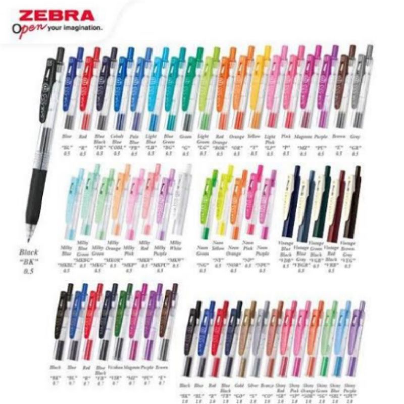 

ZEBRA SARASA CLIP GEL PEN SHINY MILKY VINTAGE MARBLE PULPEN WARNA CETREK