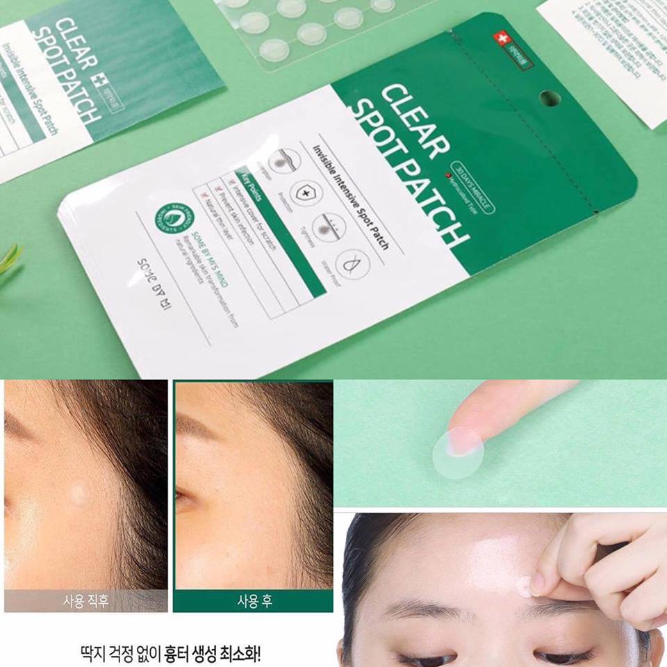 SOME BY MI CLEAR SPOT PATCH (18 PATCH) Invisible Intensive Spot Patch acne treatments Somebymi Clear