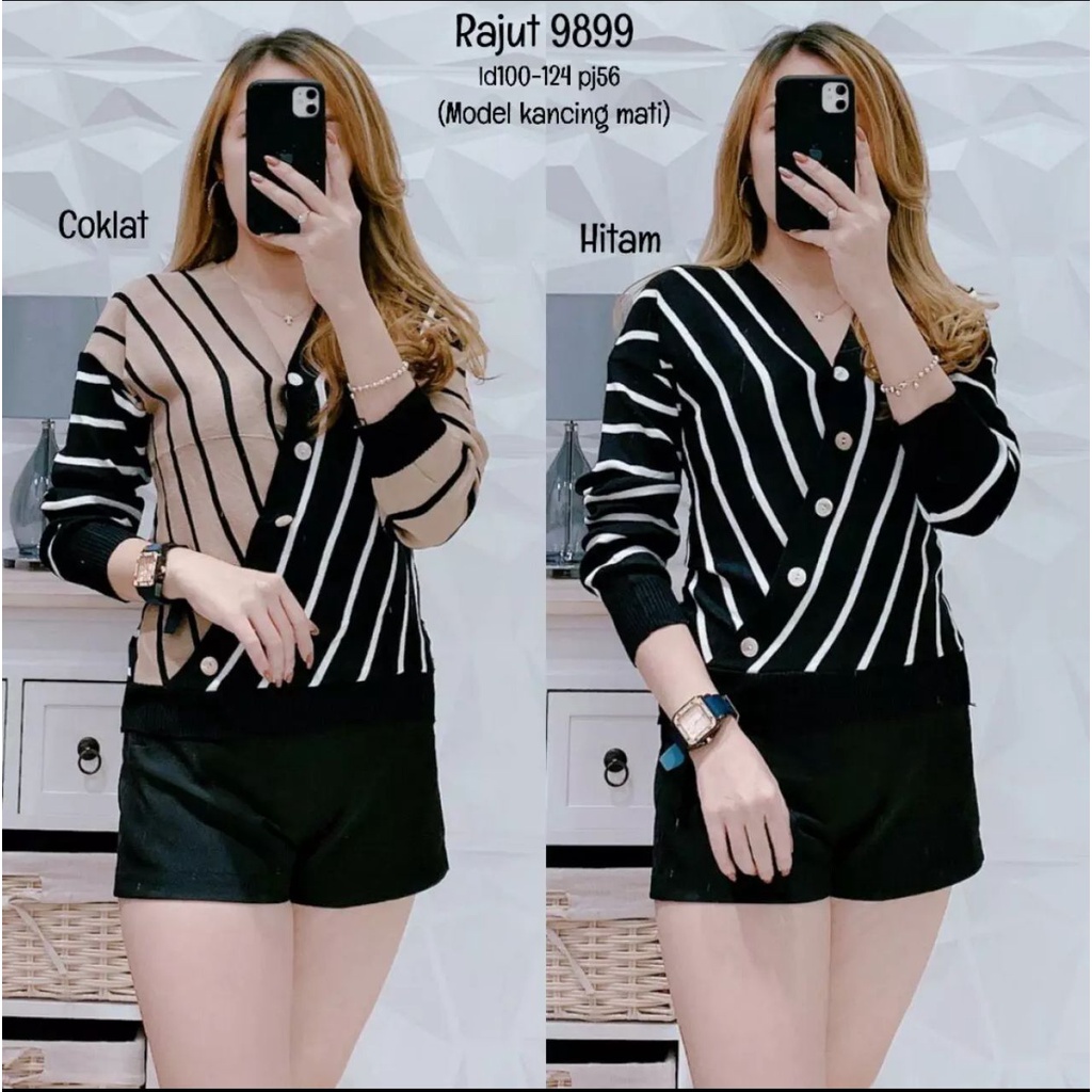 Belleza outlet baju rajut Cardigan rajut atasan wanita lisa blouse