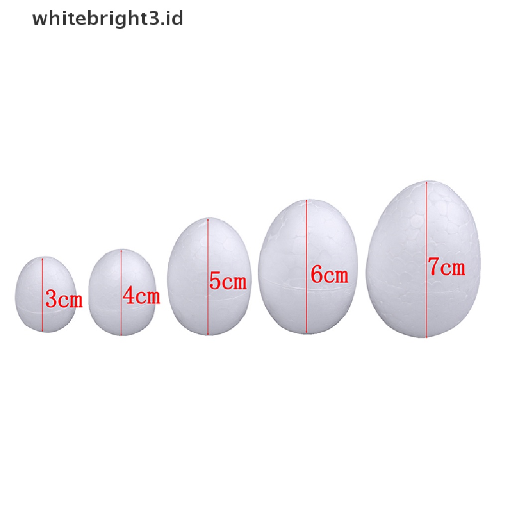 (whitebright3.id) 10pcs Telur Paskah Bahan Busa Ukuran 3 / 4 / 5 / 6 / 7CM Untuk Dekorasi Pesta