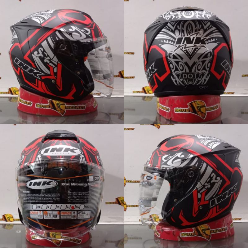 HELM INK DYNAMIC SOLID GREY DOFF/PAKET GANTENG 100% ORIGINAL SNI-DOT-MOTIF RED DOF ORII