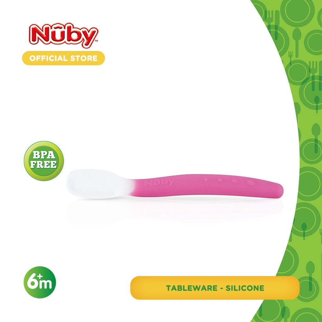 Nuby Silicone Spoon With Case - Sendok Makan Bayi