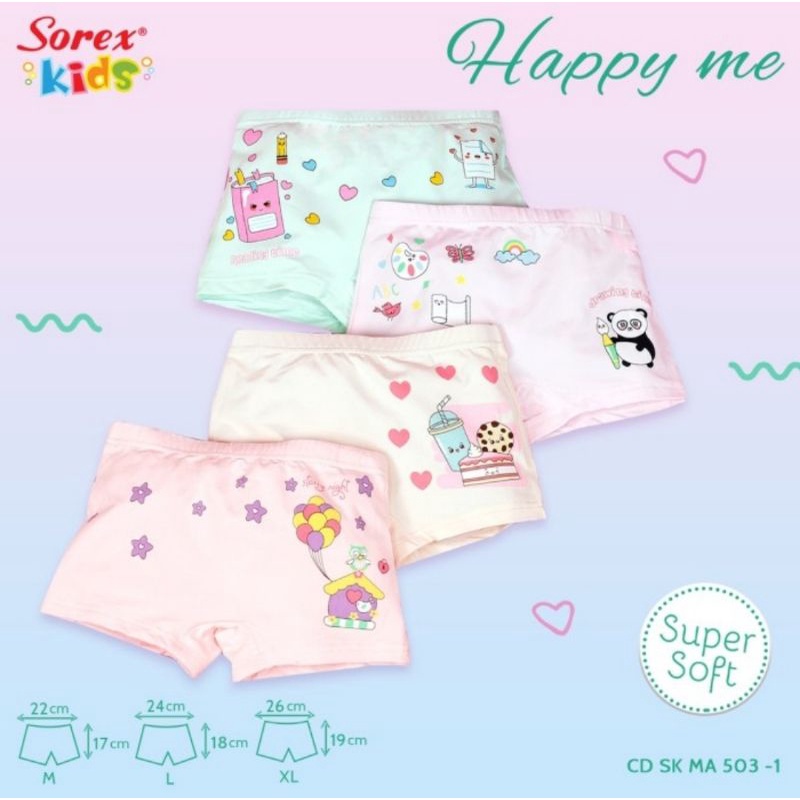 Sorex Kids Celana Dalam Boxer Anak Perempuan Super Soft MA 503