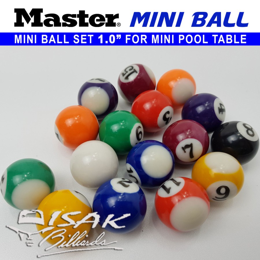 Master Mini Pool Ball Set - 1.0&quot; Bola Meja Billiard Biliar Mainan Game