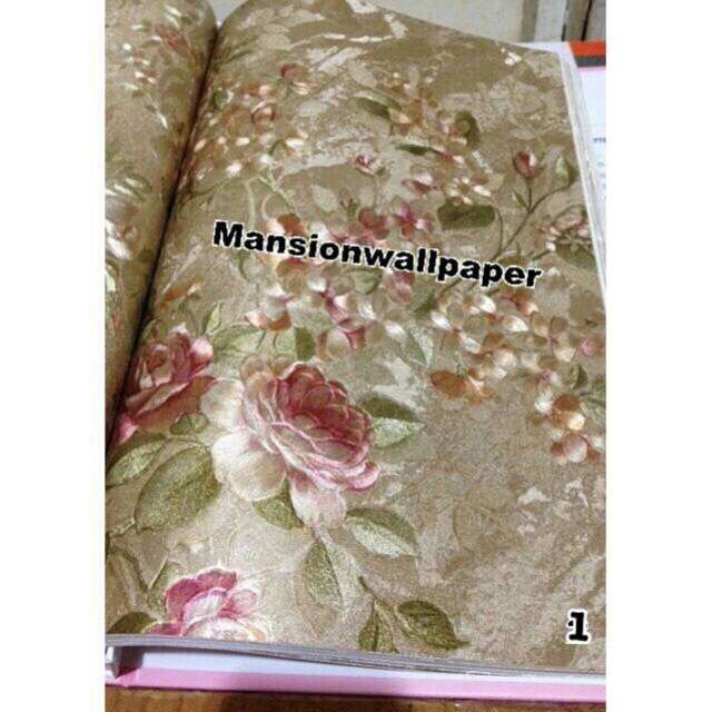 Wallpaper Dinding Motif Bunga Gold Eksklusif Lux Shopee Indonesia