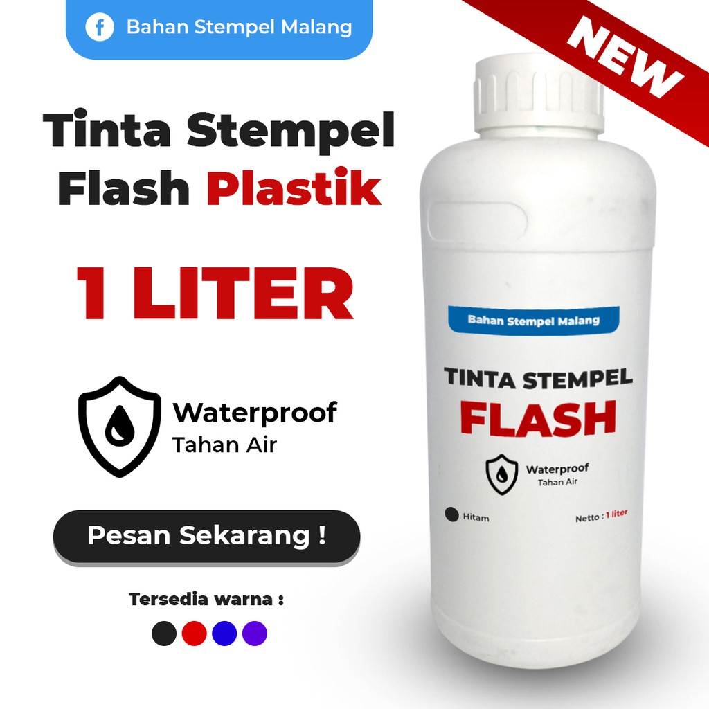 

Tinta Isi Ulang Stempel Flash Plastik 1000 ml / 1 Liter Permanen Waterproof - Berbagai Warna