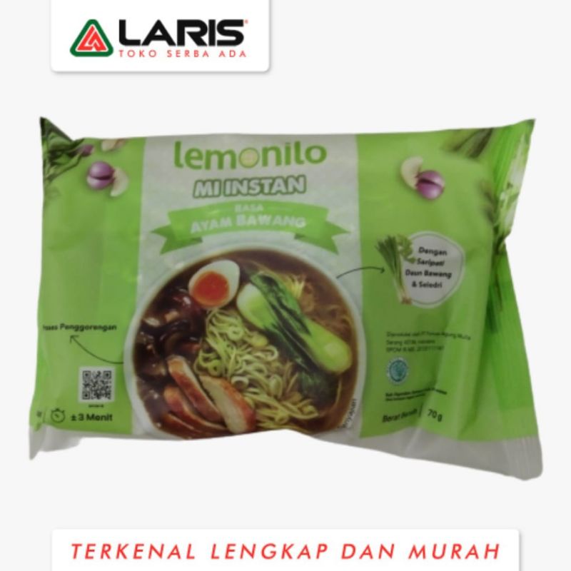 

Lemonilo - Mie Instant Rasa Mie Ayam Bawang - Mie Sehat Bebas Pengawet - Tanpa MSG
