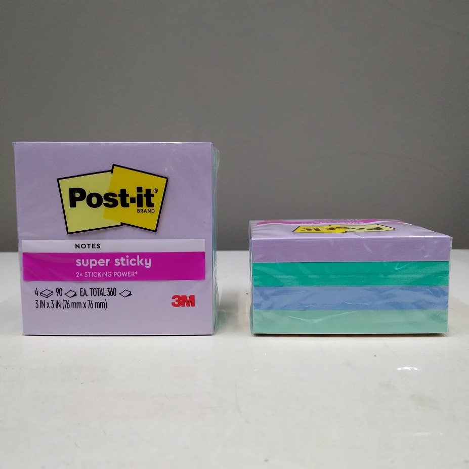 

3M Post It Super Sticky Notes 654-4SS-BLU Blue 3 inch x 3 inch