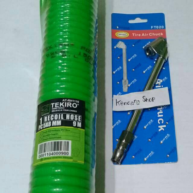 Selang Kompresor Recoil 9 Meter Set Air Chuck Benz  Selang Recoil Tekiro 9 Meter Set Alat Isi Angin