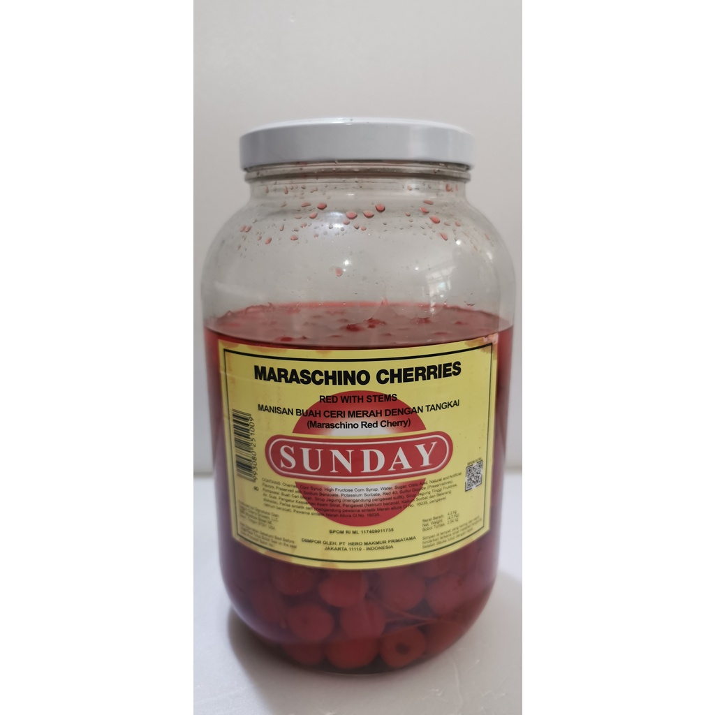 

Cherry Buah/Ceri/Cerry Tangkai Maraschino (Repack Per Pcs)