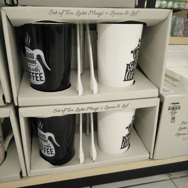 Set of Mug Spoon and Lid Set Of 2 By Informa