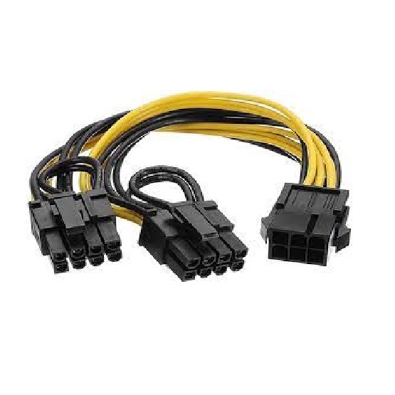 SKU-1278 KABEL PCIE 6 PIN TO DUAL 8 PIN 6+2 POWER SPLITTER VGA PCI-E