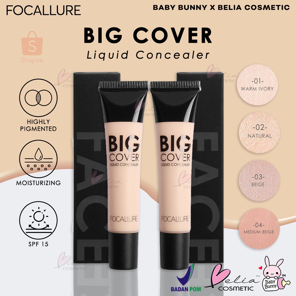 ❤ BELIA ❤ FOCALLURE Big Cover Liquid Concealer FA31 | Tahan Lama | Waterproof | High Pigmented | Full Coverage | BPOM