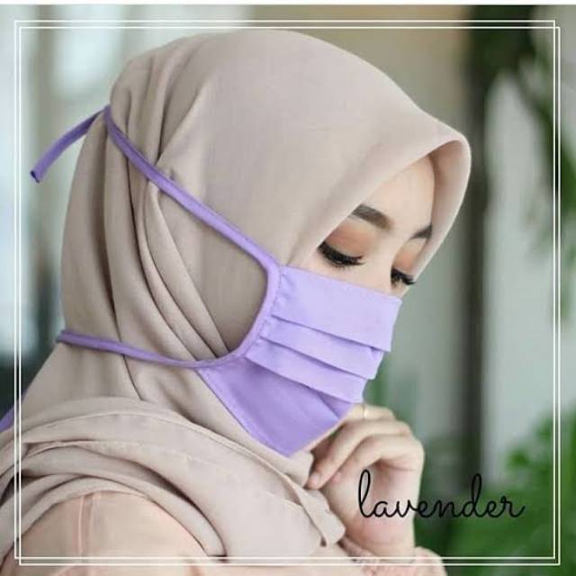 Ready Stok - GROSIR Masker hijab kain tali OXFORD