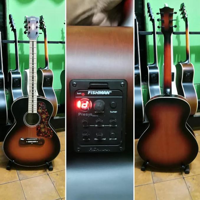 Gibson J200 Custom Fingerboard Maple Akustik Elektrik Eqtuner Fishman