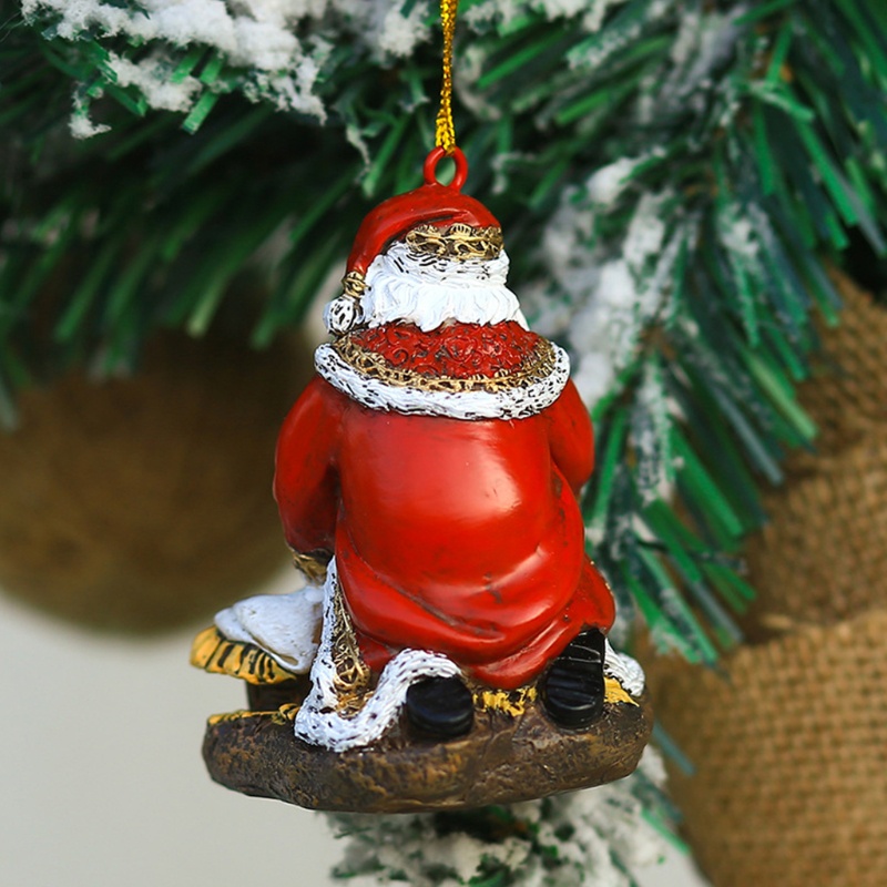 Ornamen Gantung Bentuk Santa Claus Bahan Resin Untuk Dekorasi Pohon Natal