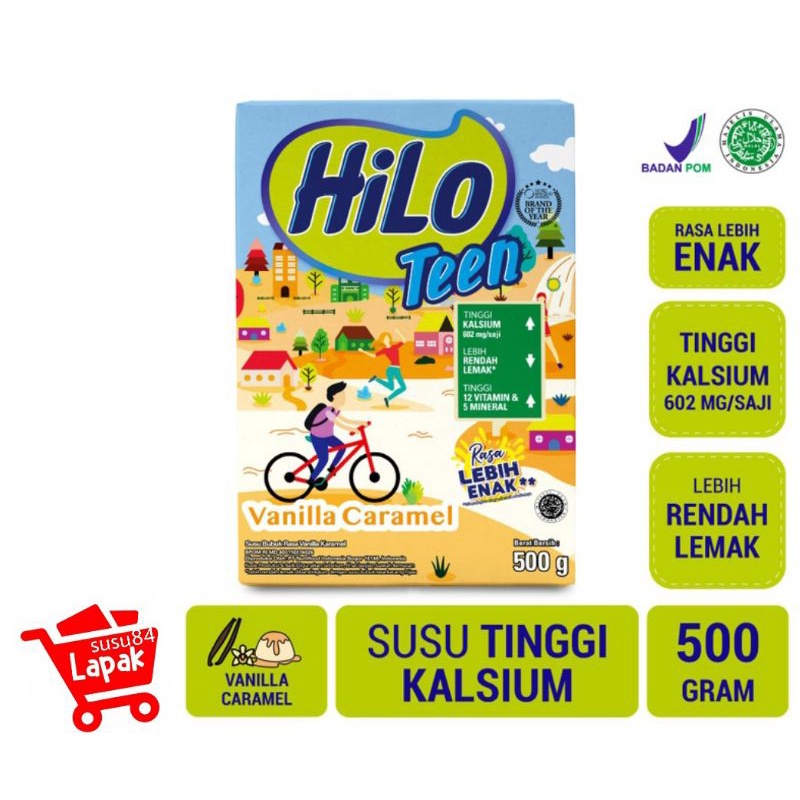 

Promo Hilo Teen Vanilla Caramel 500 Gr/hilo teen vanilla caramel 500g-Susu Tinggi Kalsium