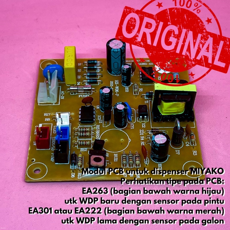 Modul PCB Dispenser Galon Bawah Miyako WDP 200 WDP 300 Original modul untuk dispenser Sensor pada galon dan sensor pada pintu dispenser