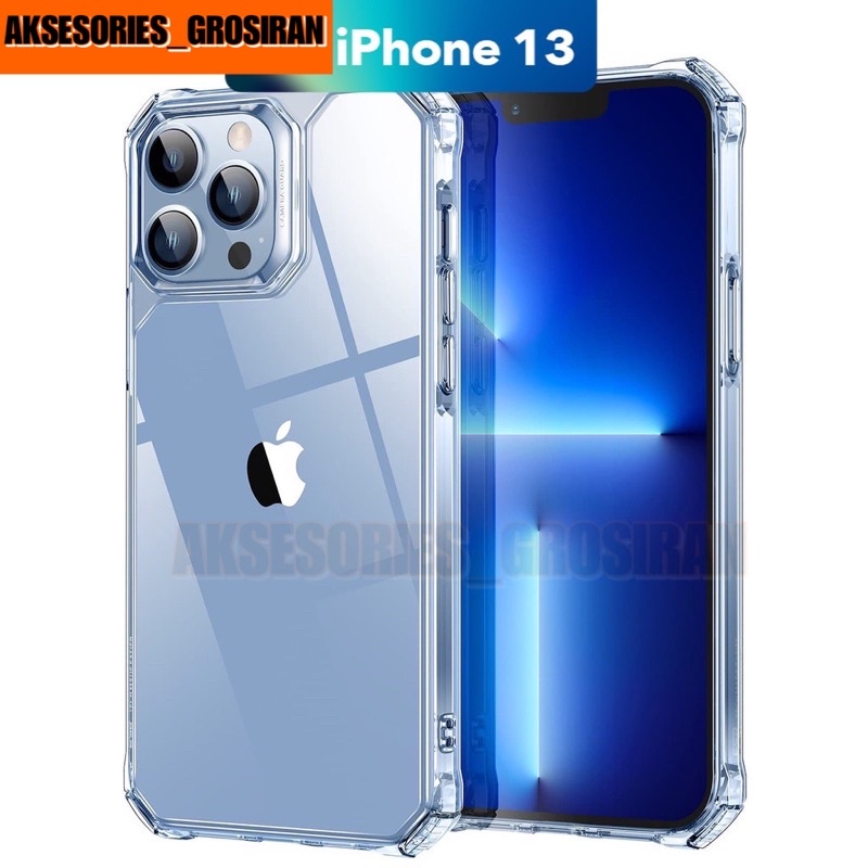 Hard Case Anti Crack Fiber Acrylic Fuze iPhone 13 Mini 13 14 PRO MAX PLUS Clear Bening