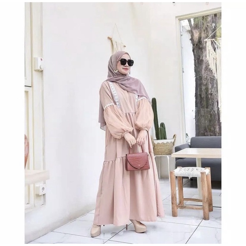 HAYLA Dress - Baju Gamis Muslim Wanita - Dress Muslim Wanita Terbaru - Dress wanita Jumbo - Gamis Wanita - Dress Wanita