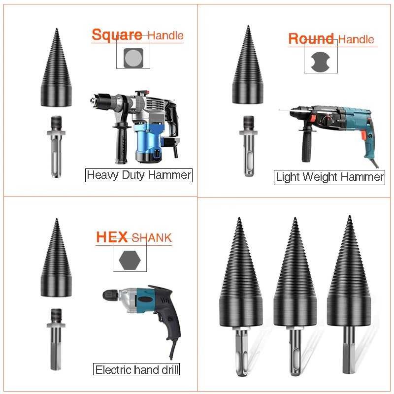 Mata Bor Kayu 3 Handel Drill Bit Split Wood Cone-Drilling Square