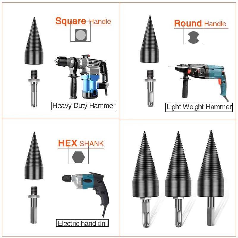 Mata Bor Kayu 3 Handel Drill Bit Split Wood Cone-Drilling Square