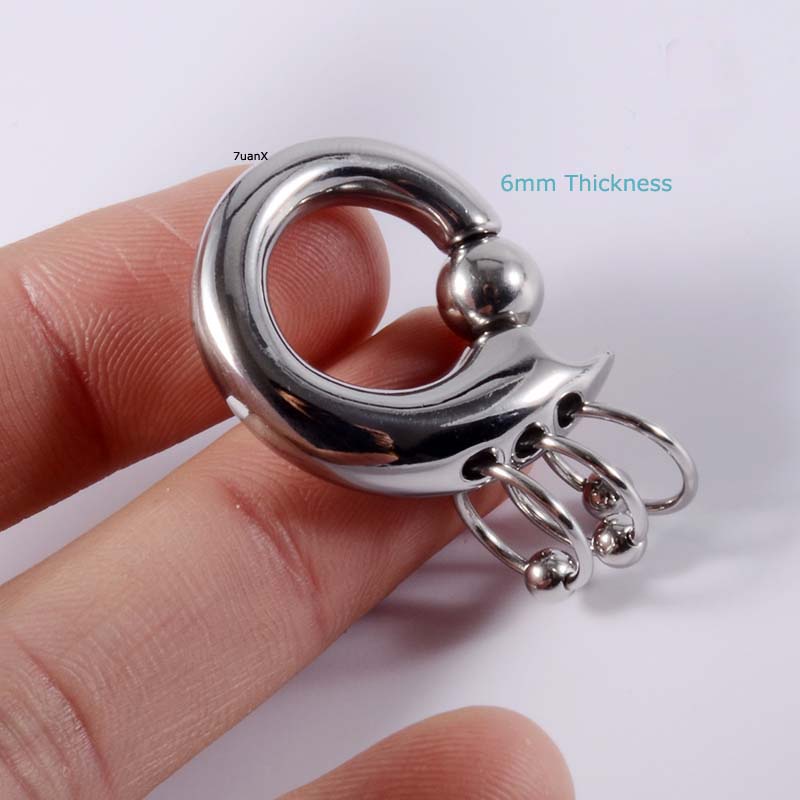 1 Piece Lobe Piercing Plug Earrings Captive Bead Ring Spring Bead Stainless Steel Hip Hop Style