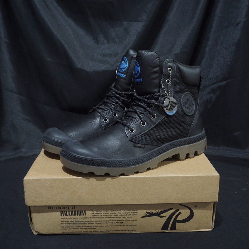 Sepatu boots palladium pampa sport cuff black waterproof brand new with box original