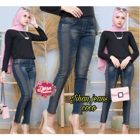 JIHAN JEANS JEGGING JEANS CEWEK TRENDY 3 VARIAN WARNA