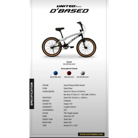 sepeda BMX 20 United D'based