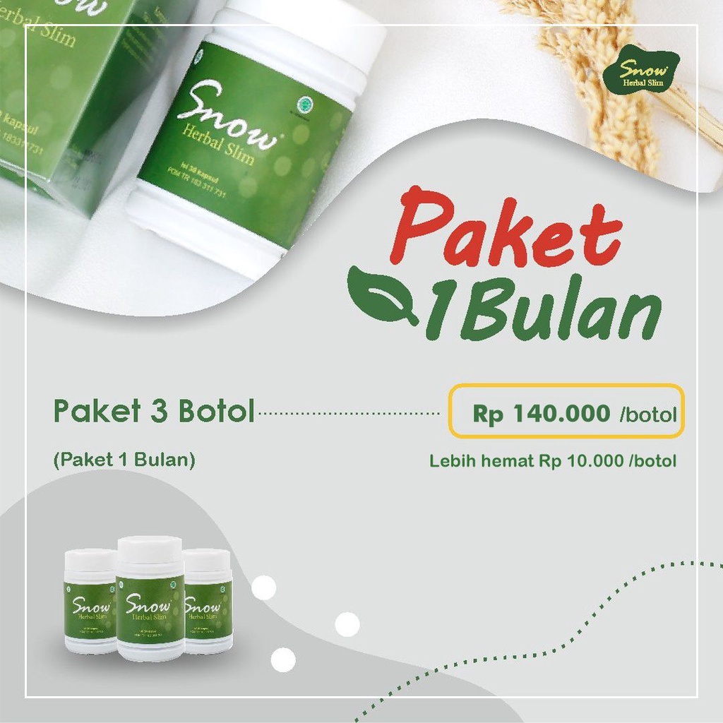 Snow Herbal Slim Penurun Berat Badan Herbal Alami